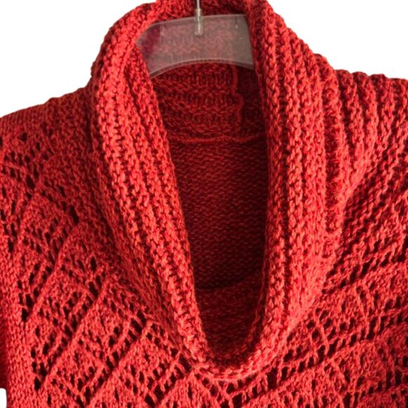 Harvest Orange Super Soft Knit Cowl Neck Pullover Sweater Ladies Size M #B - Picture 3 of 4